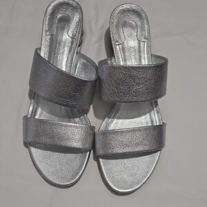 Salvatore Ferragamo Metallic Silver Sandals
